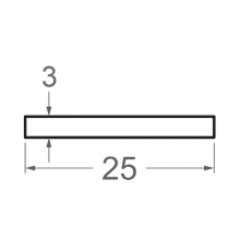 Aluminum strip 25x3 without coating - Фото №1