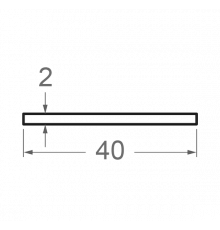 Смуга алюмінієва 40х2 анодована - Фото №1