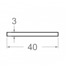 Смуга алюмінієва 40х3 анодована - Фото №1