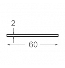 Смуга алюмінієва 60х2 анодована - Фото №1