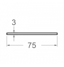 Смуга алюмінієва 75х3 анодована - Фото №1