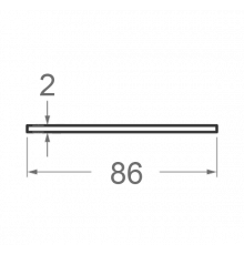 Aluminum strip 86x2 without coating - Фото №1