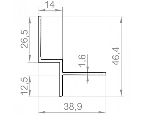 Профіль тіньового шва 10 мм чорний - Фото №1