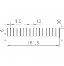 Aluminum radiator profile 161.5x30 without coating