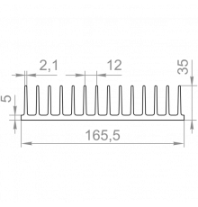 Aluminum radiator profile 165.5x35 А4291 without coating