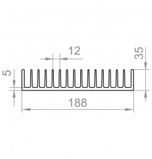 Aluminum radiator profile 188x35 without coating