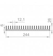 Aluminum radiator profile 244x26 without coating