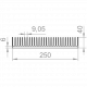 Алюмінієвий радіаторний профіль 250x40 без покриття