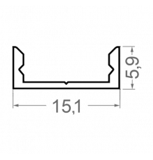 Алюмінієвий профіль для світлодіодної стрічки Z-306 анодований - Фото №1