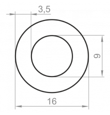 Алюминиевая труба круглая 16x3,5 без покрытия - Фото №1