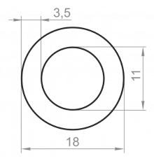 Алюминиевая труба круглая 18x3,5 без покрытия - Фото №1