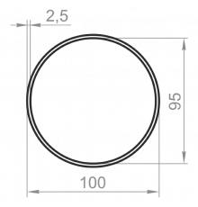 Алюминиевая труба круглая 100x2,5 анодированная - Фото №1