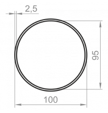 Алюминиевая труба круглая 100x2,5 анодированная