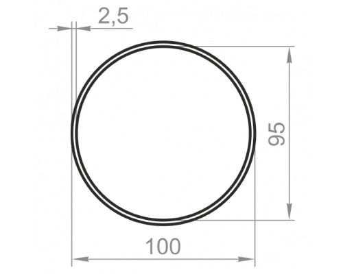 Алюмінієва труба кругла 100х2,5 анодована - Фото №1