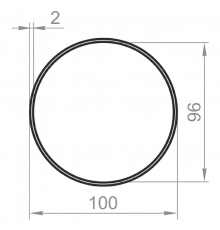 Round aluminum pipe 100x2 anodized