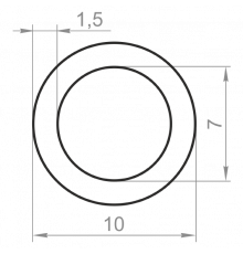Алюминиевая труба круглая 10x1,5 без покрытия - Фото №1