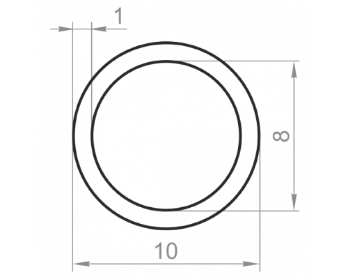 Алюмінієва труба кругла 10х1 анодована - Фото №1