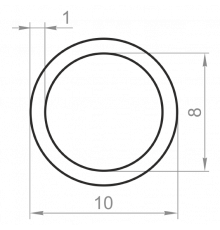 Алюмінієва труба кругла 10х1 без покриття - Фото №1