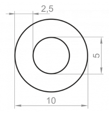 Алюминиевая труба круглая 10x2,5 без покрытия - Фото №1