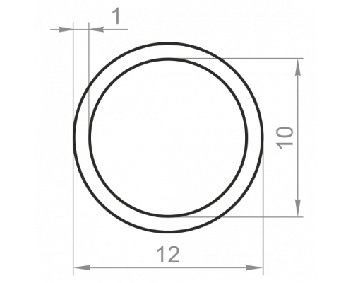 Алюмінієва труба кругла 12х1 анодована - Фото №1