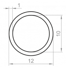 Алюминиевая труба круглая 12x1 без покрытия - Фото №1