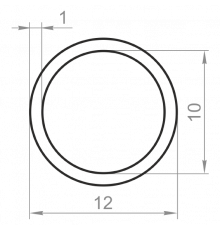 Round aluminum pipe 12x1 without coating - Фото №1