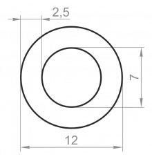 Алюминиевая труба круглая 12x2,5 анодированная - Фото №1