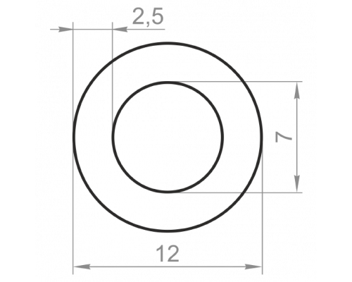 Алюмінієва труба кругла 12х2,5 без покриття - Фото №1