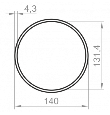 Алюминиевая труба круглая 140х4,3 без покрытия - Фото №1