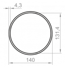 Round aluminum pipe 140х4,3 without coating - Фото №1