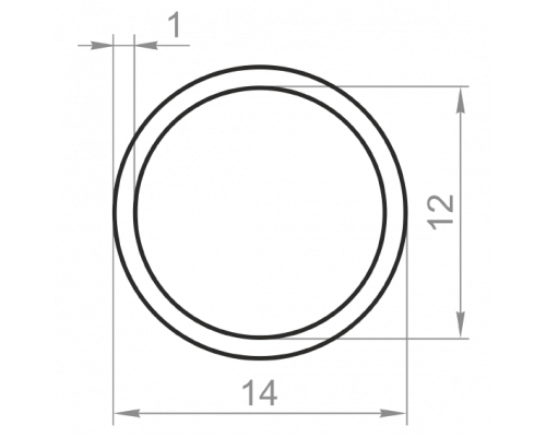 Алюмінієва труба кругла 14х1 анодована - Фото №1