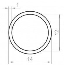 Алюминиевая труба круглая 14x1 без покрытия - Фото №1