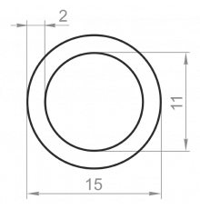 Алюминиевая труба круглая 15x2 анодированная - Фото №1