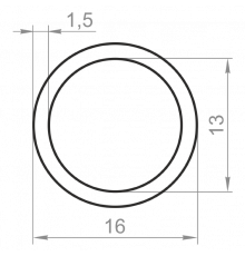 Алюминиевая труба круглая 16x1,5 анодированная - Фото №1