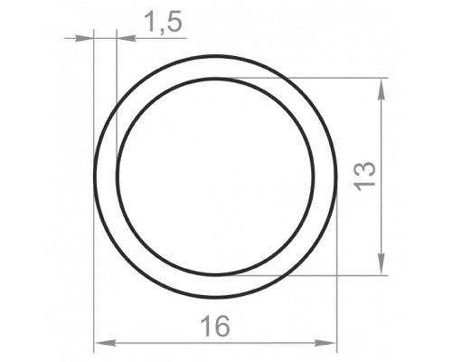 Алюмінієва труба кругла 16х1,5 анодована - Фото №1