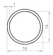 Алюминиевая труба круглая 16x1 анодированная - Фото №1