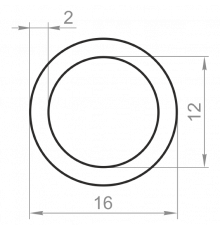 Алюминиевая труба круглая 16x2 анодированная