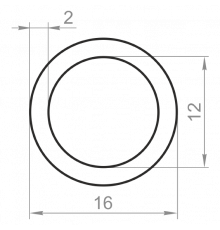 Алюминиевая труба круглая 16x2 без покрытия - Фото №1