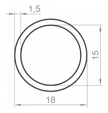 Алюминиевая труба круглая 18x1,5 анодированная - Фото №1