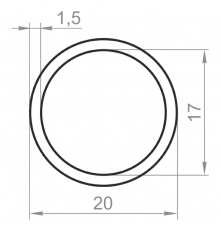 Алюминиевая труба круглая 20x1,5 анодированная - Фото №1