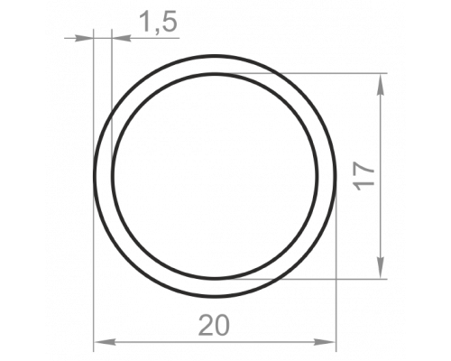 Алюминиевая труба круглая 20x1,5 без покрытия - Фото №1