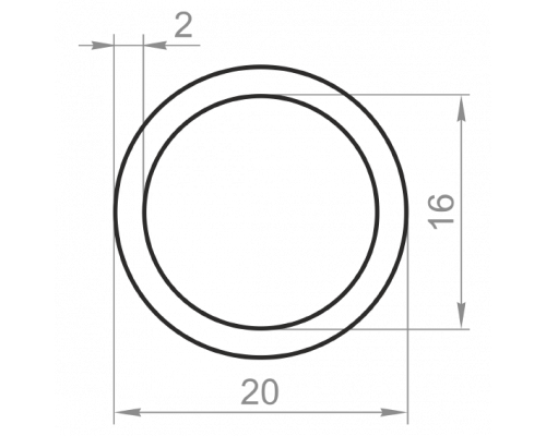 Алюминиевая труба круглая 20x2 без покрытия - Фото №1