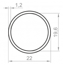 Алюминиевая труба круглая 22x1,2 анодированная - Фото №1