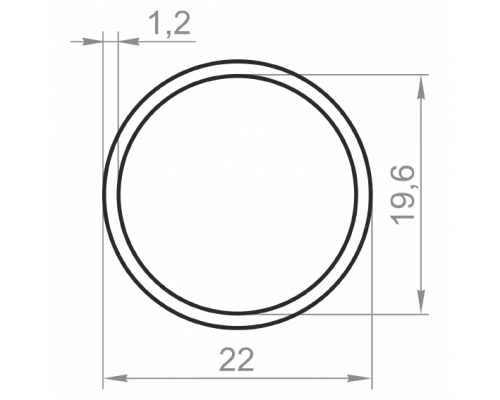 Алюмінієва труба кругла 22х1,2 анодована - Фото №1