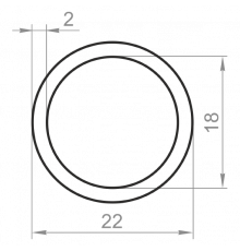 Алюминиевая труба круглая 22x2 анодированная - Фото №1