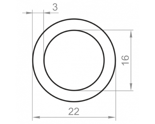 Алюмінієва труба кругла 22х3 анодована - Фото №1