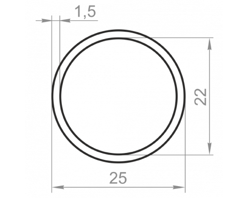 Алюмінієва труба кругла 25х1,5 анодована - Фото №1