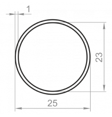 Алюминиевая труба круглая 25x1 анодированная - Фото №1