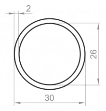 Алюминиевая труба круглая 30x2 анодированная - Фото №1