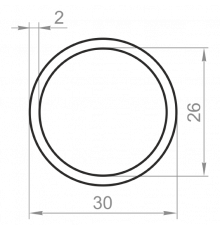 Алюминиевая труба круглая 30x2 анодированная